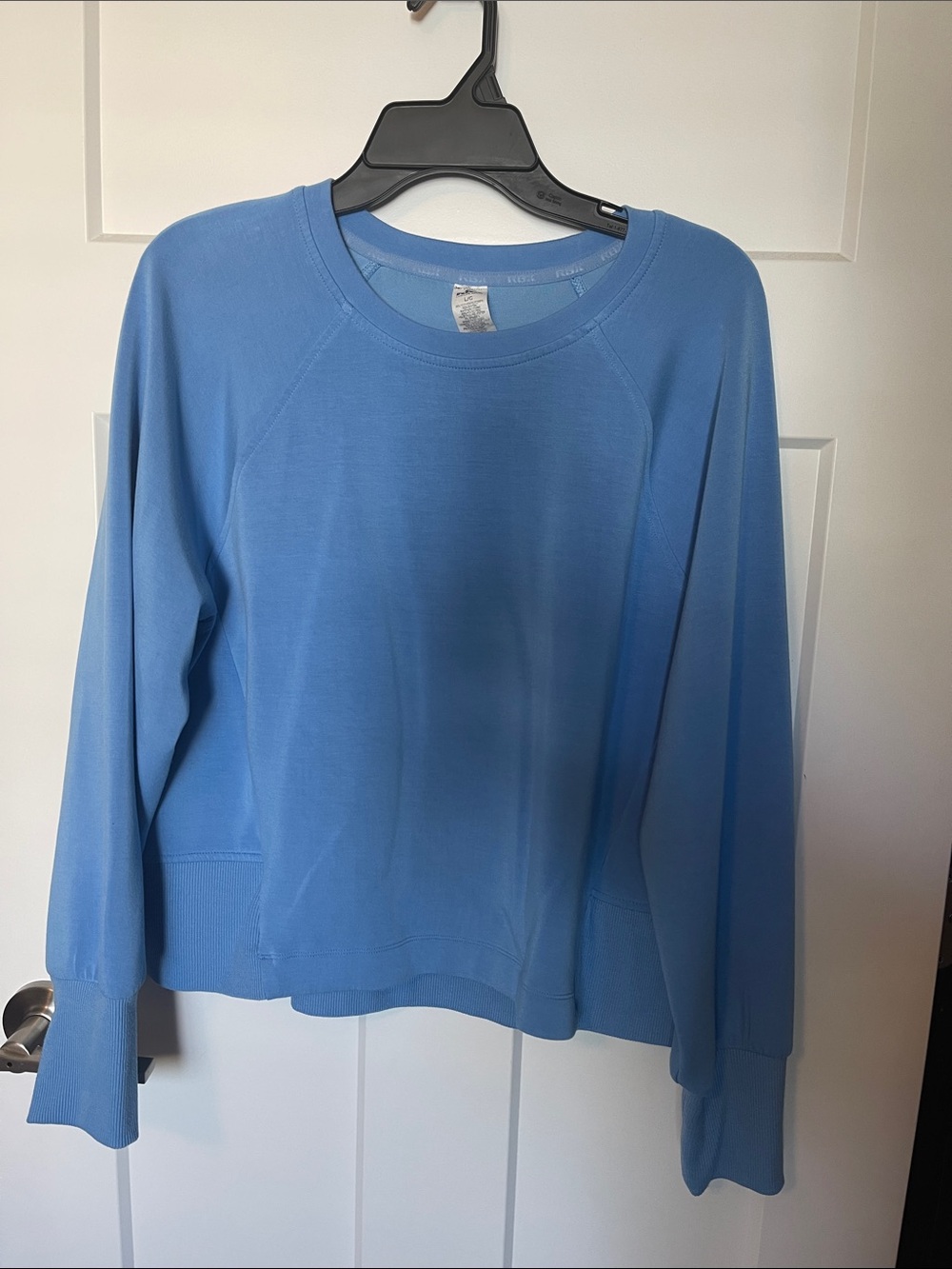 Light Blue and Ivory Crewneck Pullover Sweatshirt